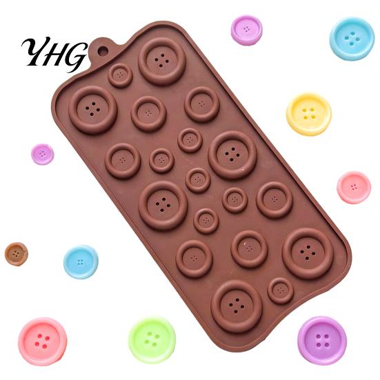 Fondant Cake Decoration Button Silicone Mold, Food Grade Non Stick Chocolate Candy Making Casting Shape Baking Mold Tray, Flexible Easy Release