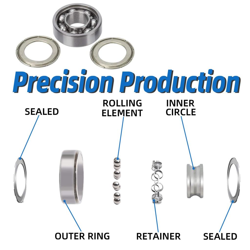 10 sztuk 608 ZZ Łożyska Kulkowe 608ZZ Metalowe Podwójnie Osłonięte Miniaturowe Kuliste Łożyska Głębokiego Rowka do Deskorolki 8mm X 22mm X 7mm
