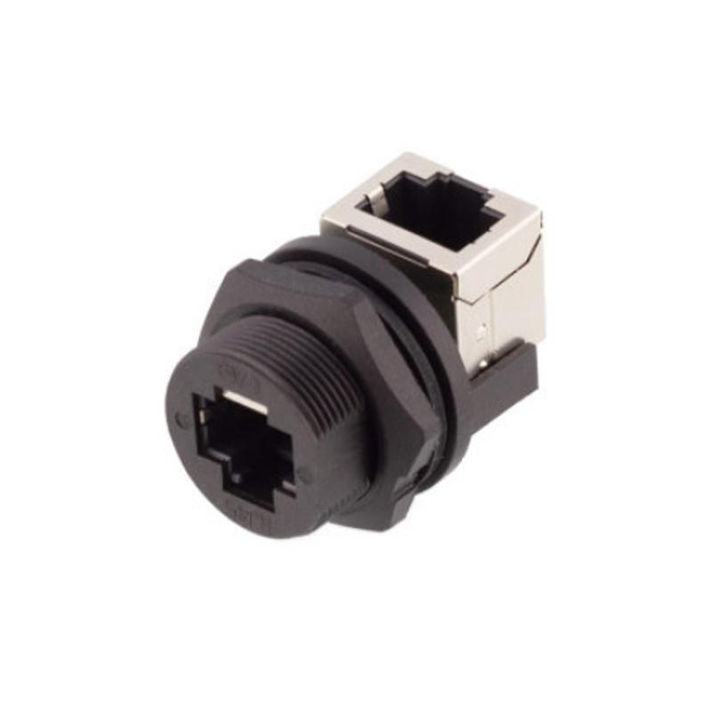 Dual Port Aviation Waterproof Network Switch Coupler Ethernet Cat5e 8P8C 8pin Panel RJ45 Connector Plug Socket Signal Adapter