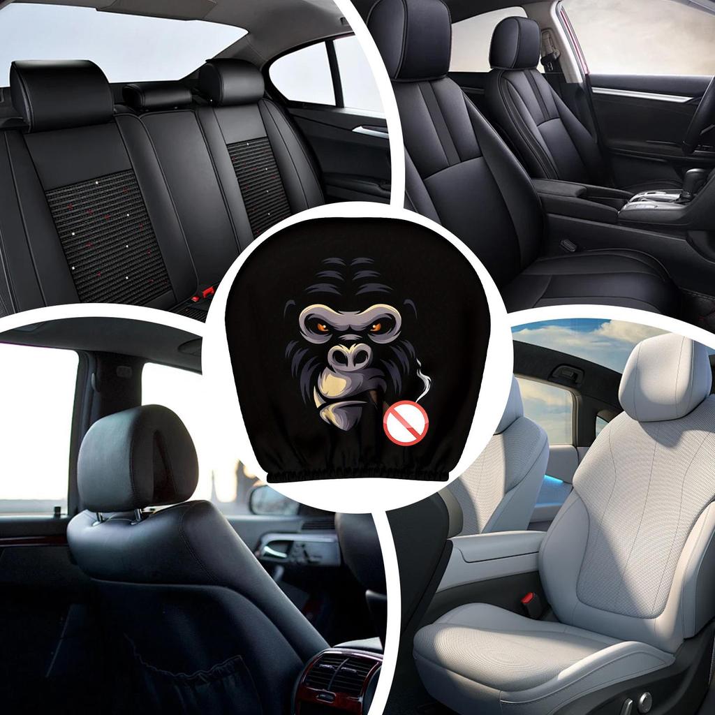 Headrest Covers For Cars 2 Piece Ice Silk Cute Funny Cartoon Car Headrest Covers Automotive Seat Protector For Sedan Suv Truck