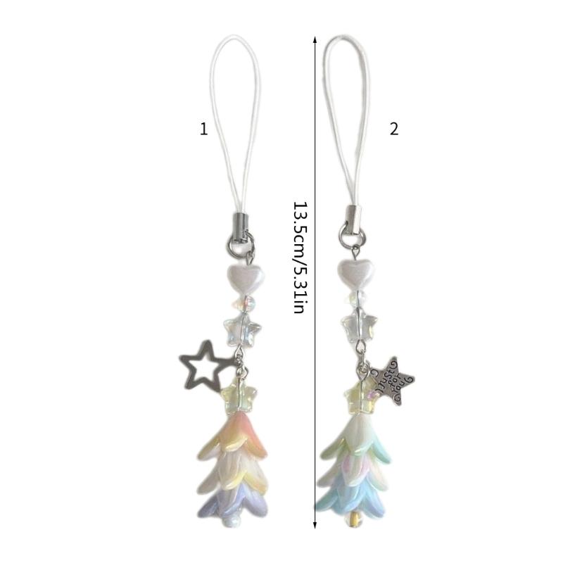 Phone Chains Unique Keyrings Christmas Tree Phone Charm Trendy Phone Pendant Straps Perfect Gift for Fashion Individuals