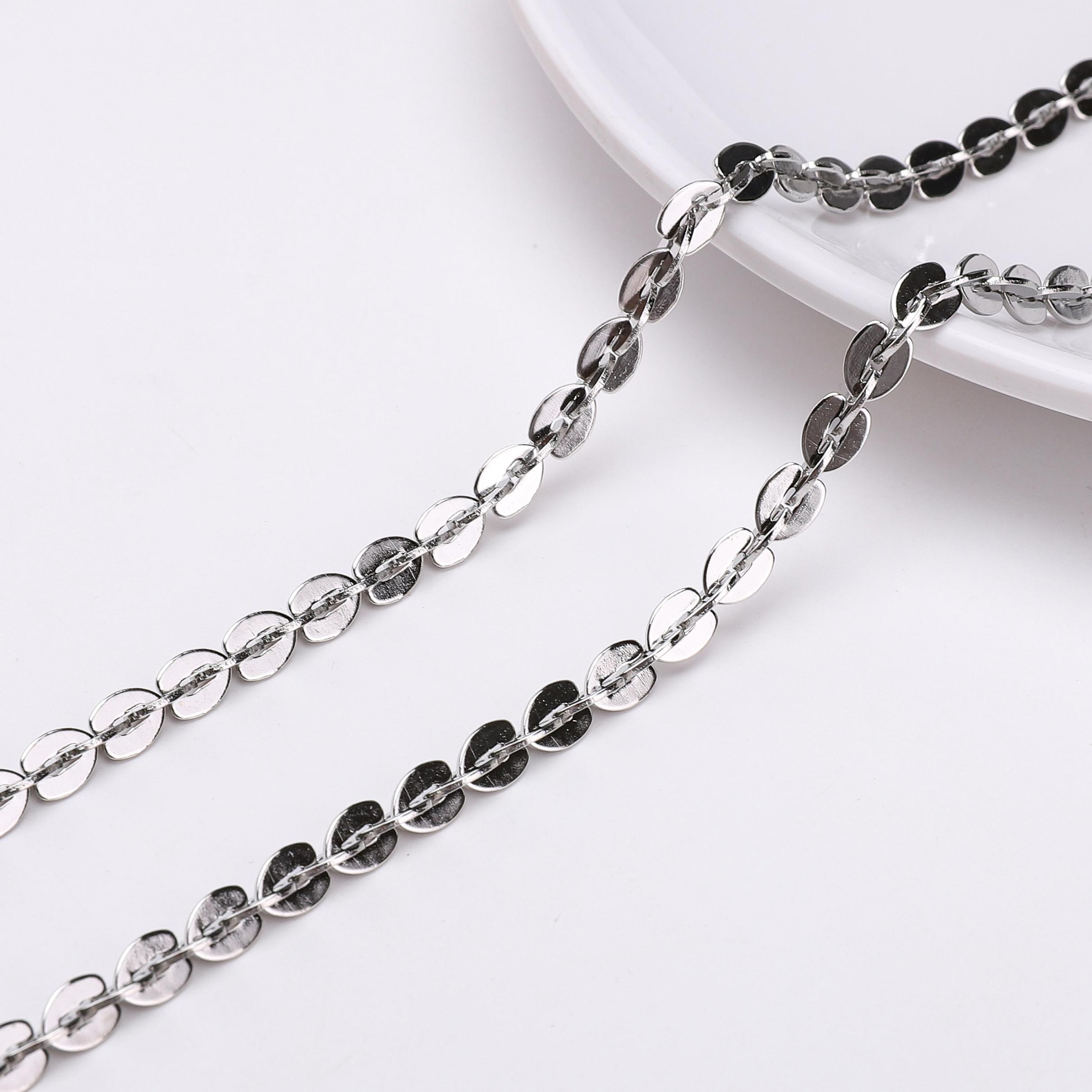 

Цепь из нержавеющей стали, кубинская звеньевая цепь, базовая панк-цепочка для самостоятельного изготовления ожерелья, браслета, ювелирных изделий, аксессуаров 4.5mm