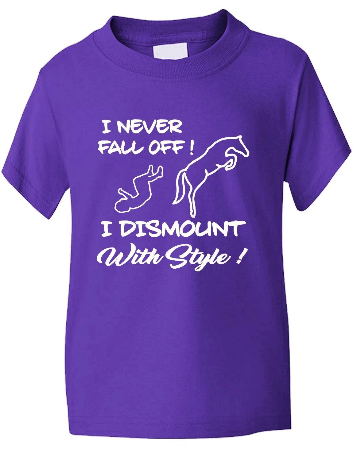 I Never Fall Off My Horse I Dismount Pony Riding Funny Kids T shirt Age 1-13 S