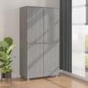 Wardrobe - vidaXL - HAMAR - Light Grey - Solid Wood - 2 Drawers - 2 Doors