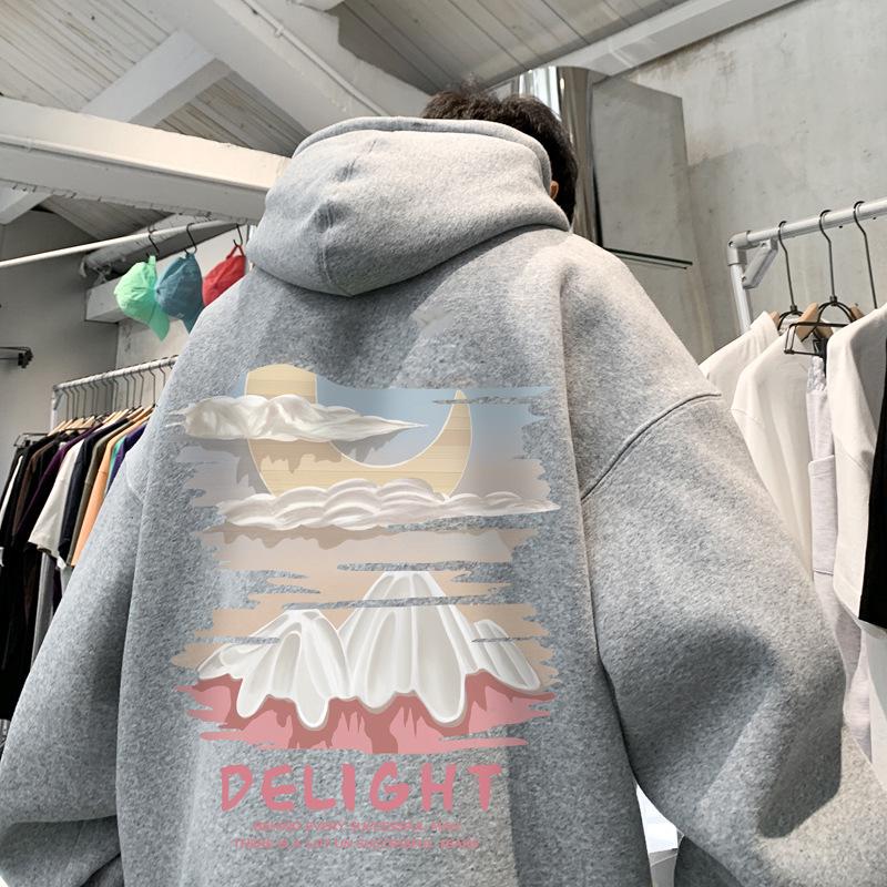 

Мужская толстовка свободного покроя с принтом в стиле ретро Apricot - модная свободная толстовка на весну/осень для пар 2XL