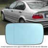 Driver/Passenger Side Mirror Glass For BMW E46 E39 Blue Tinted W/Holder Heated.