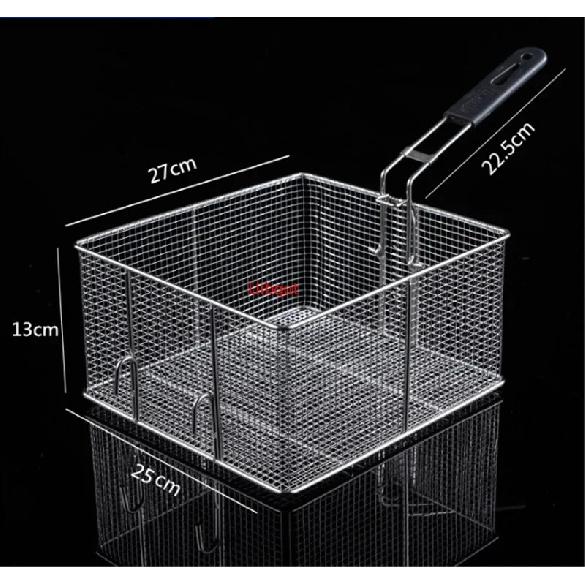Stainless Steel Fryer frying Basket Screen French Fries Frame Square Filter Net Encrypt Colander Strainer Shaped Frying Meshed
