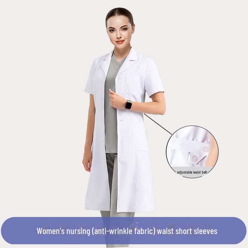 Unisex White Lab Coat for College Students, Doctors, Nurses, Beauty Salon Workers - Long or Short Sleeve Option