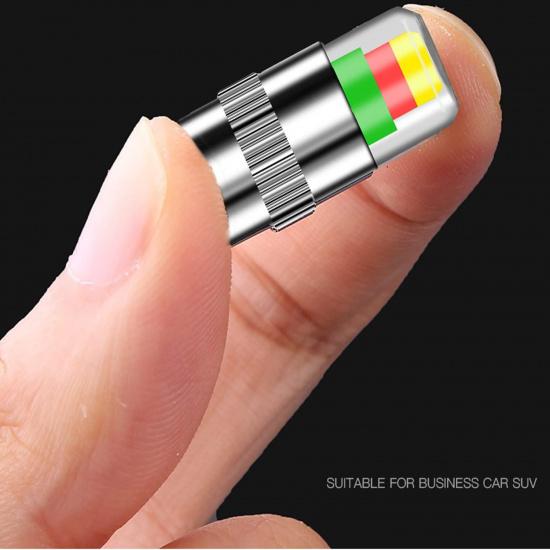 12Pcs Car Tire Pressure Monitor Valve Stem Cap Sensor Indicator, 2.4Bar 36PSI Pressure Monitor Tire Valve Stem Caps With 3-Color Eye Alert For Cars,