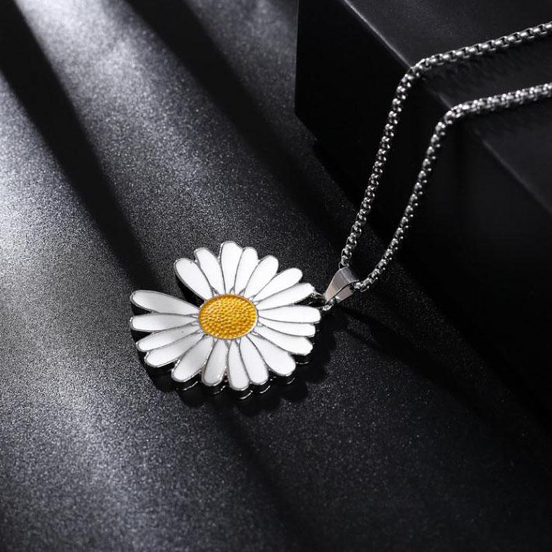 Collana Girasole Girevole Per Donne E Bambine – Ciondolo A Forma Di Margherita E Girasole – Regalo Floreale Delicato