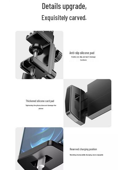 Adjustable Foldable Mobile Phone Stand with Metal Base and I-Beam Clamp
