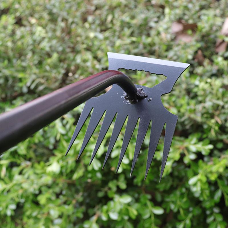 Metal Weed Cleaning Shovel 2 In 1 Garden Rake Stainless Steel 5/6/8/11 Teeth Dual Headed Weeding Tool For Gardening Weeding Tool