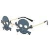 Trendy Pumpkin Glasses Retro Rimless Sunglasses for Women Men Vintage Oval Cutout Funny Halloween Party Glasses