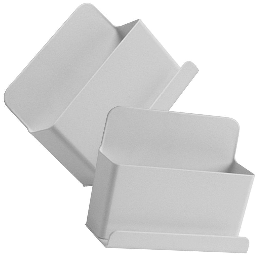2Pcs Remote Control Storage Box Wall Mounted Adhesive Organizer for TV Controller Phone Charging Holder Space Saving Plastic
