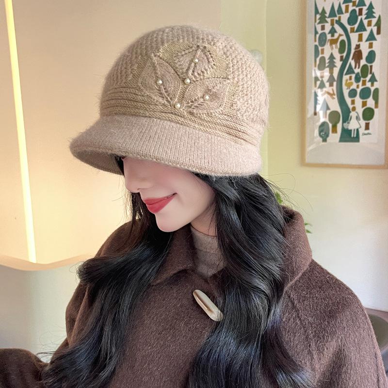 Fashion Windproof Warm Hat for Women In Winter, The Elderly Loose Outdoor Travel Knitted Hat