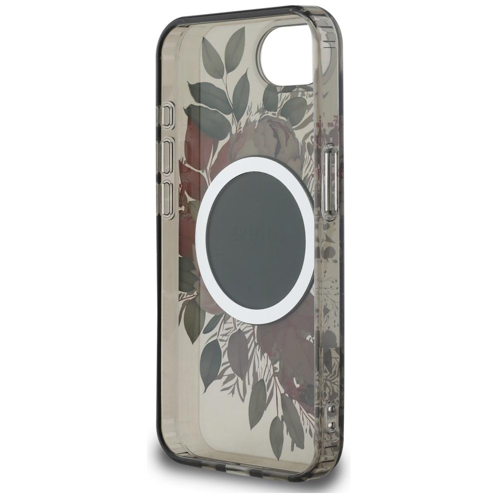 Guess IML Flowers MagSafe case for iPhone 16e / 17e black