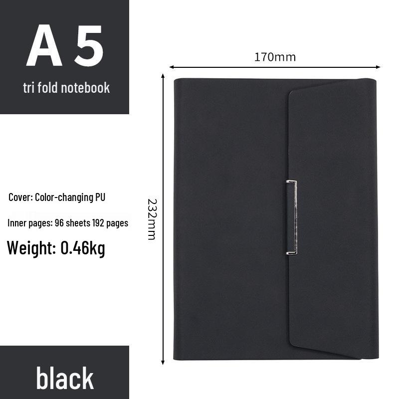 A5 Business Notebook Gift Set with 6-Hole Loose-Leaf Binder - Office Stationery Notepad чёрный