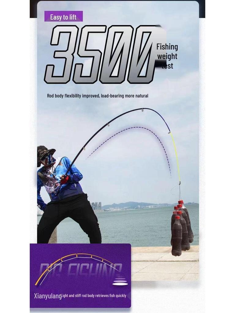 Super Hard Carbon Sea Casting Rod Set: Long-Distance, Smooth, Complete Fishing Gear Combo