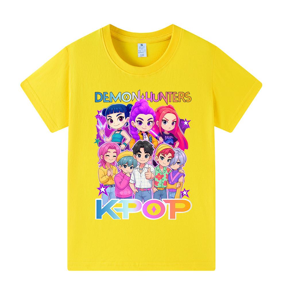 A1201 Kids Boys Girls Sajaboys Kpop Rumi Zoey Mira Print Short Sleeves T-shirt