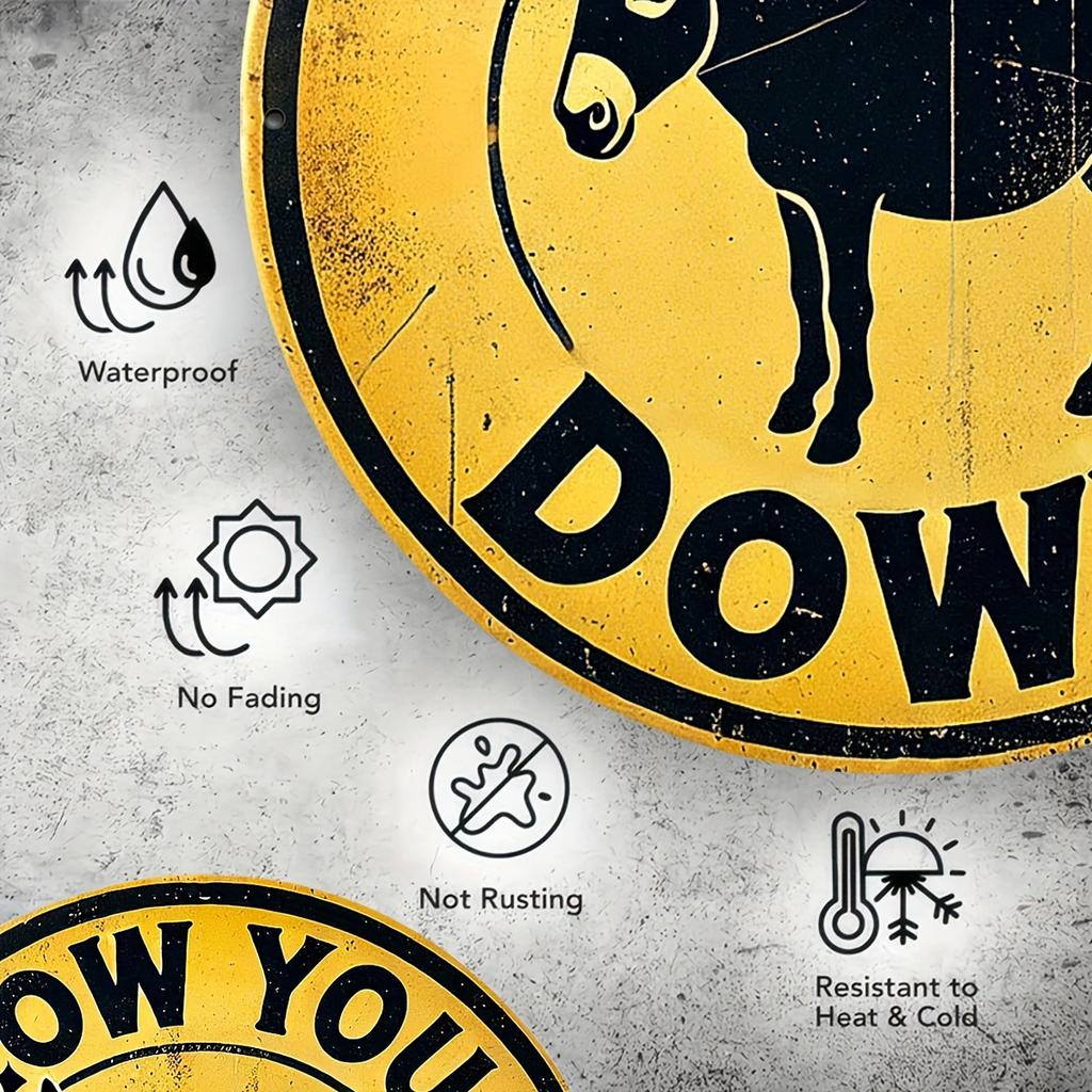 Vintage Aluminum Donkey Sign "Slow Your Down" - Durable Indoor/Outdoor Decor