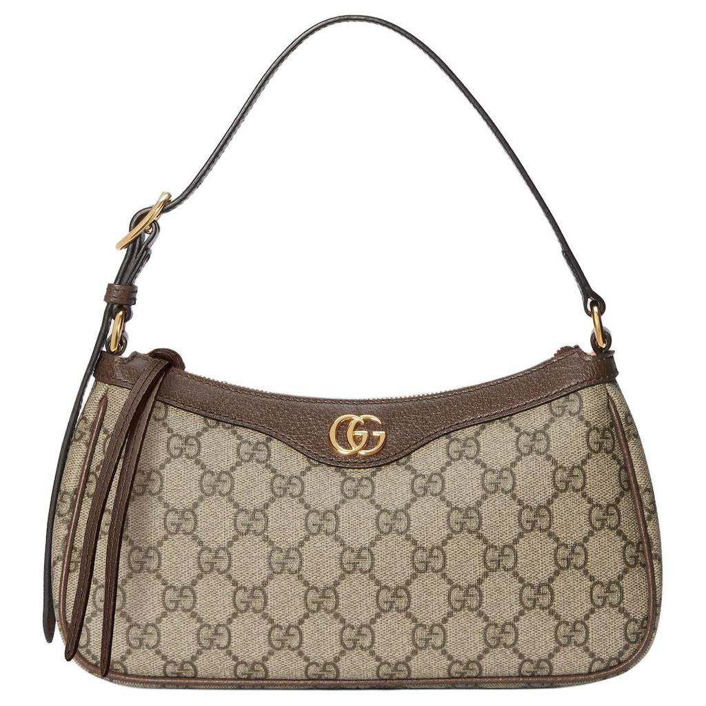 Gucci Ophidia Logo Print Gold Hardware Coated Canvas Shoulder Bag Women Shoulder Bag Beige Brown 735145-UULBG-8358