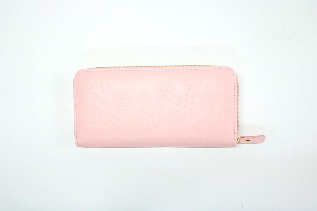 Aldi long wallet with zipper closure, embossed design, Chiikawa, CHI9-11PK