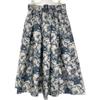OSLOW [4802-090-221A] Botanical pattern flare skirt M Navy / SilverUsed