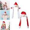 Animated Ear Moving Jumping Hat Plush Christmas Party Hat Novelty Holiday Cap for Winter Family Gathering