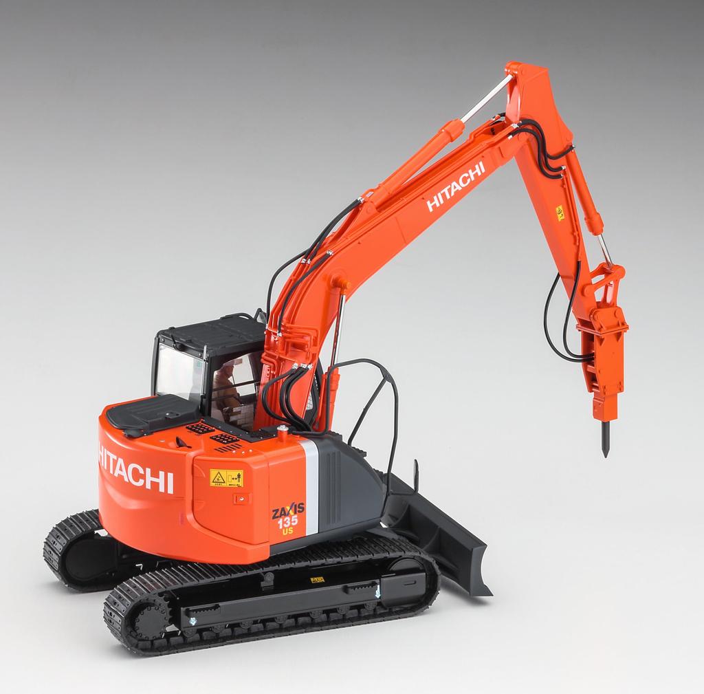 Hasegawa Hitachi Construction Machinery Hydraulic Excavator ZAXIS135US Hydraulic Breaker Specification Machine Plastic Model 66109 1/35