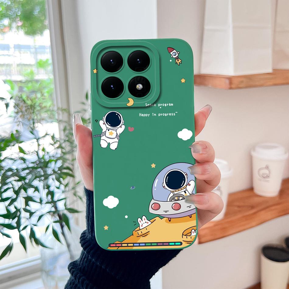 For Xiaomi 15T Pro Phone Case For Xiaomi 17 Pro Max Cute Astronaut Funda For Xiaomi15T Soft Liquid Silicone Durable Back Covers