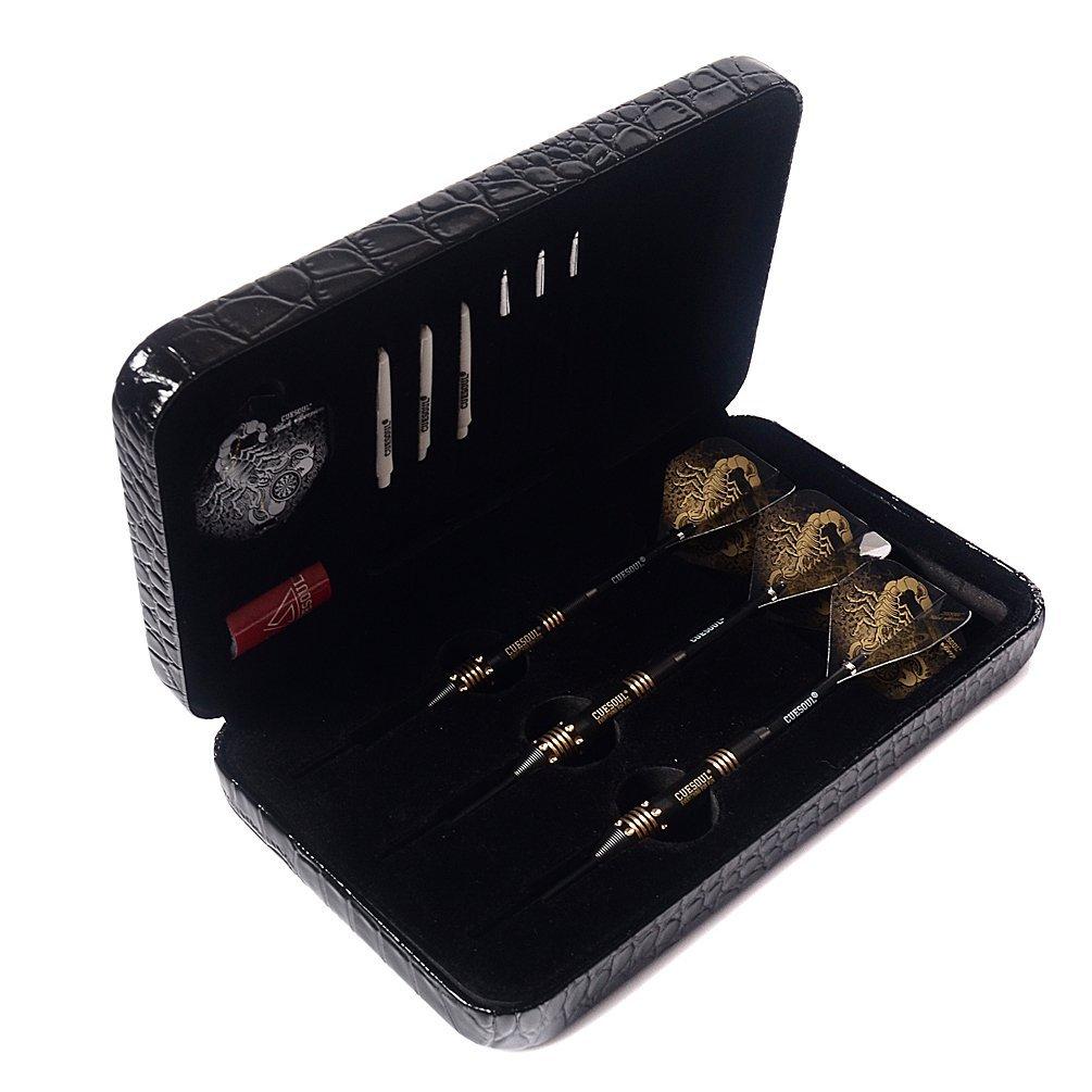 CUESOUL Black Scorpion Deluxe Steel Tip Darts Set, 20g F2002-L
