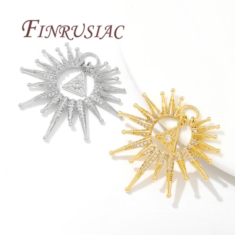 18K Vergoldete Sonne/Sterne Anhänger Charms Für Schmuck, DIY Ohrringe Herstellung Zubehör, Anhänger Halsketten Zubehör