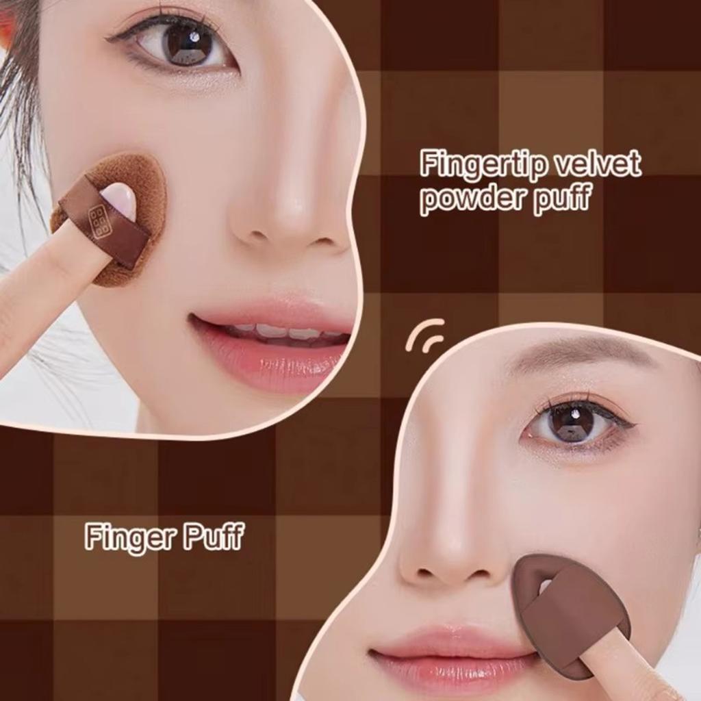 6Pcs Velvet Flocked Cosmetic Puffs Liquid Foundation Chocolate-Shaped Flocked Powder Puff Set Women Girls Make Up Tools