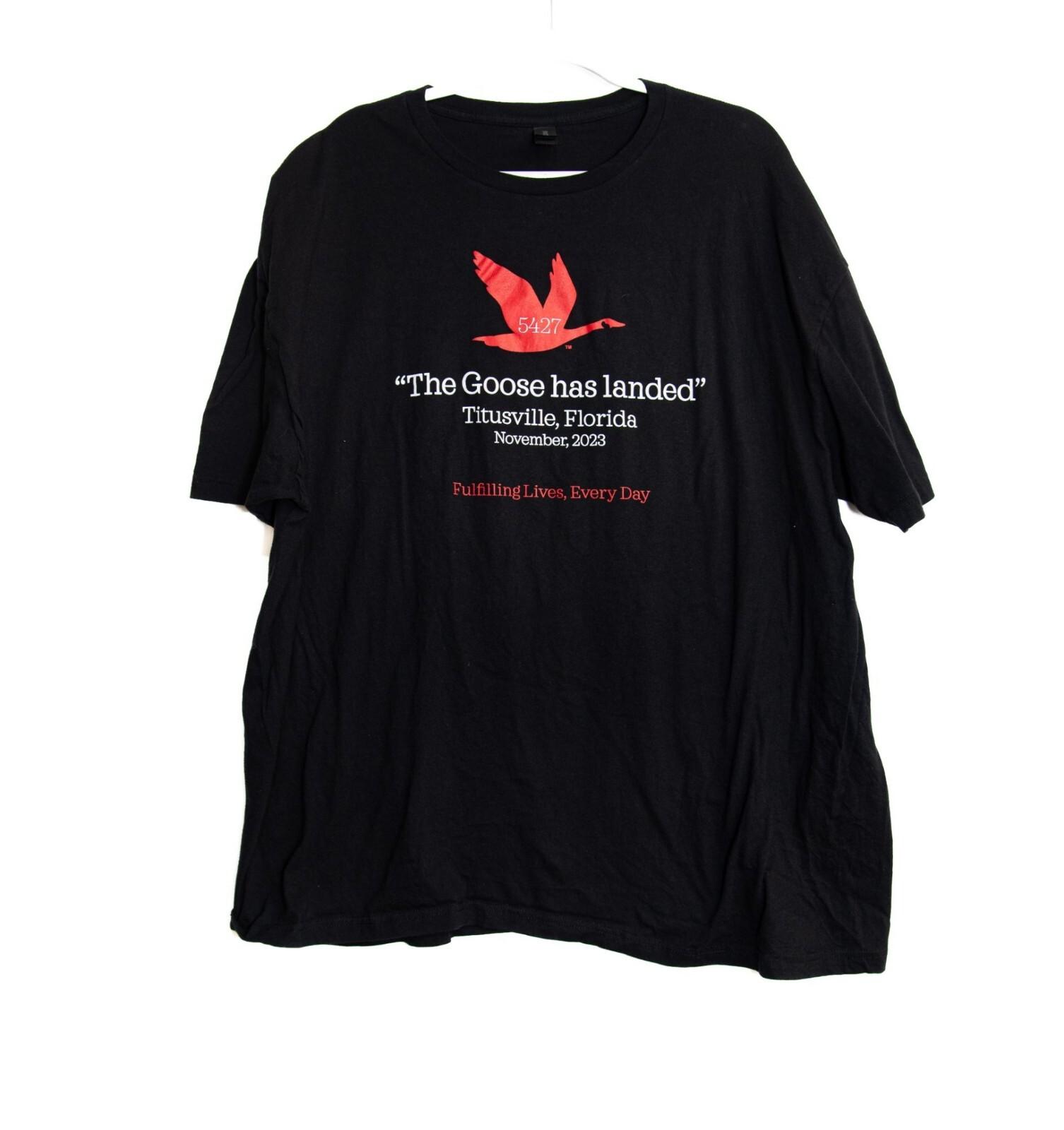 The Goose Has Landed Black Graphic Tee Cotton Short Sleeve Mens Shirt 3XL L