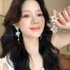 Silver Needle Retro French Flower Earrings Women's High Sense Niche Temperament Pearl Stud Earrings Ins Style Earrings