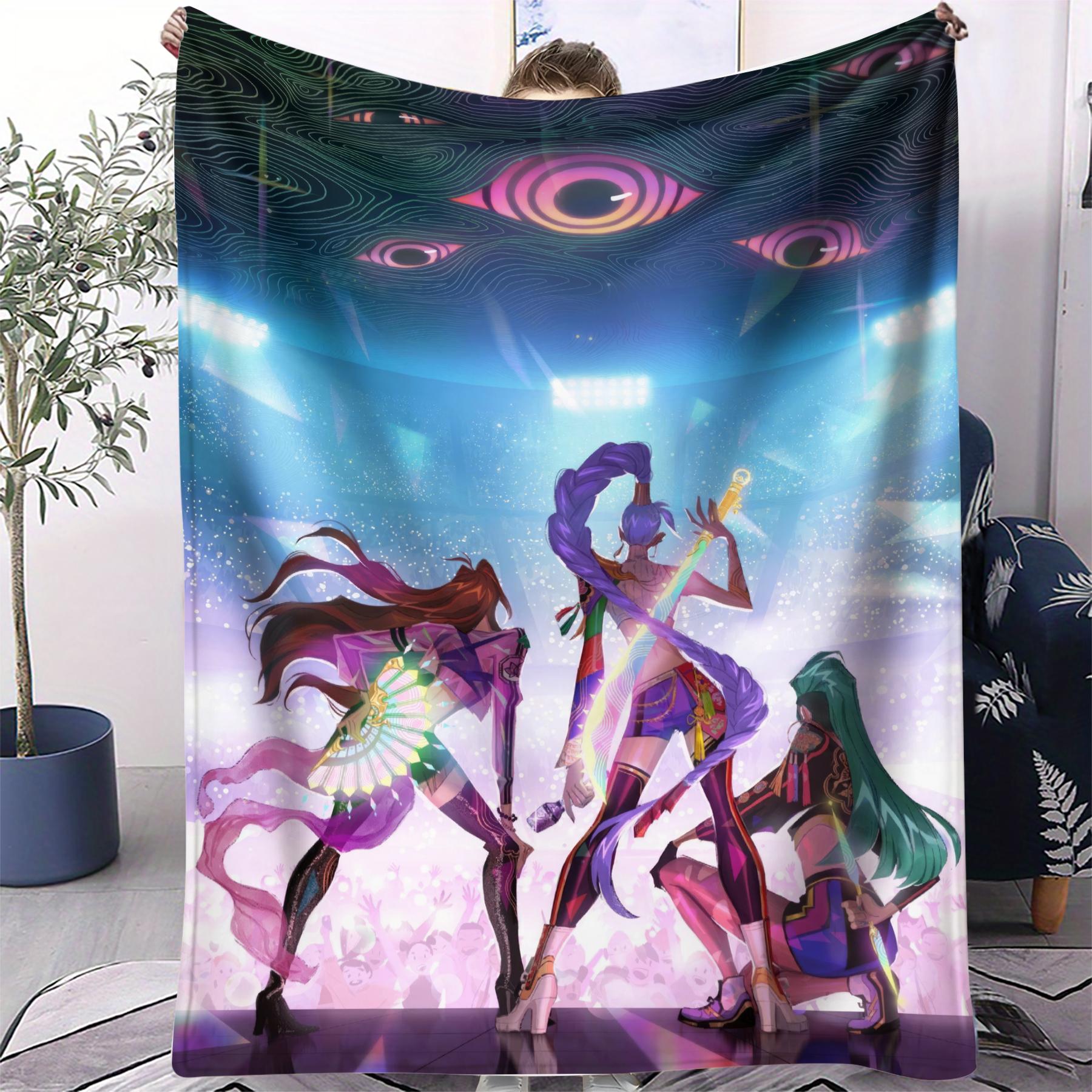 

1Pcs K Pop Demon Hunter Warmth Flannel Blanket Cover Soft Multifunctional Decorative Blanket Universal Throw Blankets Fans Gifts 70x100cm