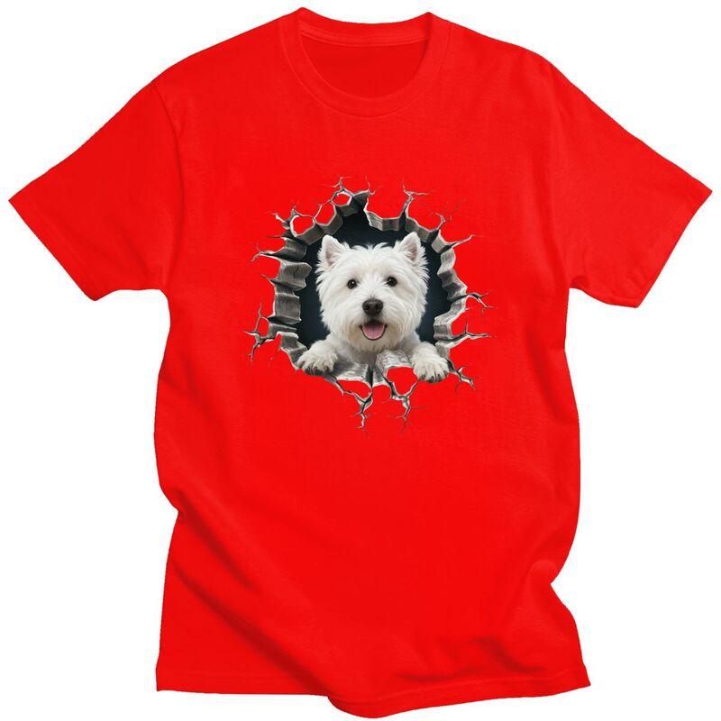 

Breaking Through West Highland White Terrier T Shirt Men 100 Cotton Tshirt Leisure Westie Dog Lover Tees Streetwear Tshirts S