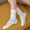 Duck Sleeping Socks Simple Sweet Female Hosiery Cute Floor Socks Coral Fleece Socks Mid-tube Socks