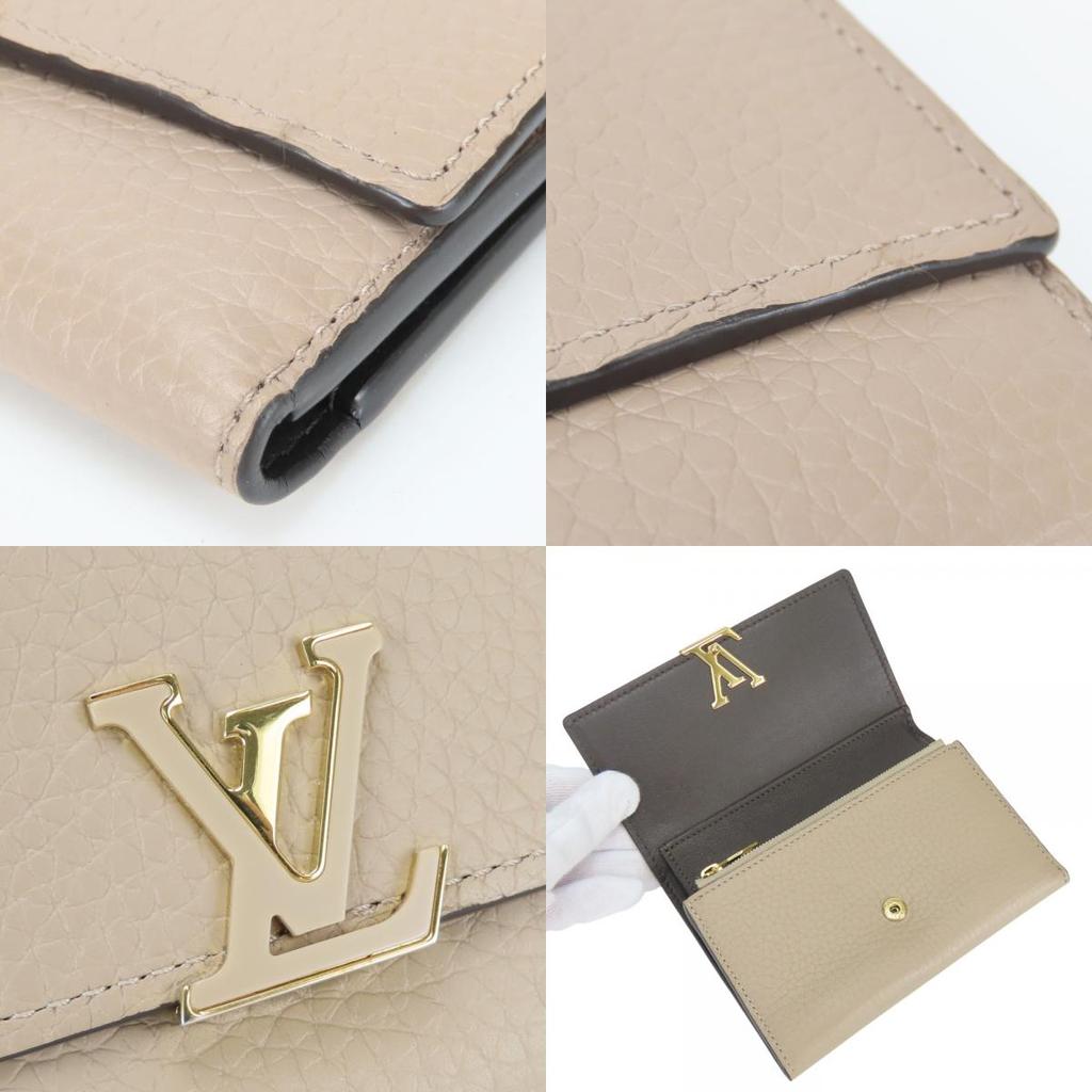 Used LOUIS VUITTON Tri-fold wallet Portefeuille Capsine M62159 compact Galle Grege LV logo