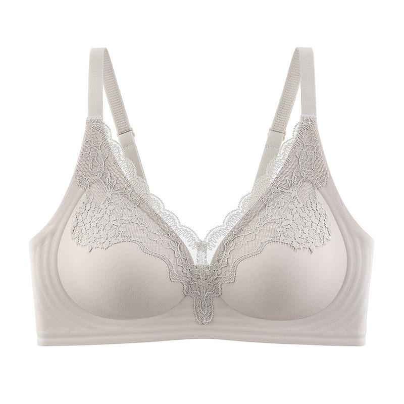 Wireless Push Up Bra Sexy Back Support Lace Trim Breathable Comfort Underwear