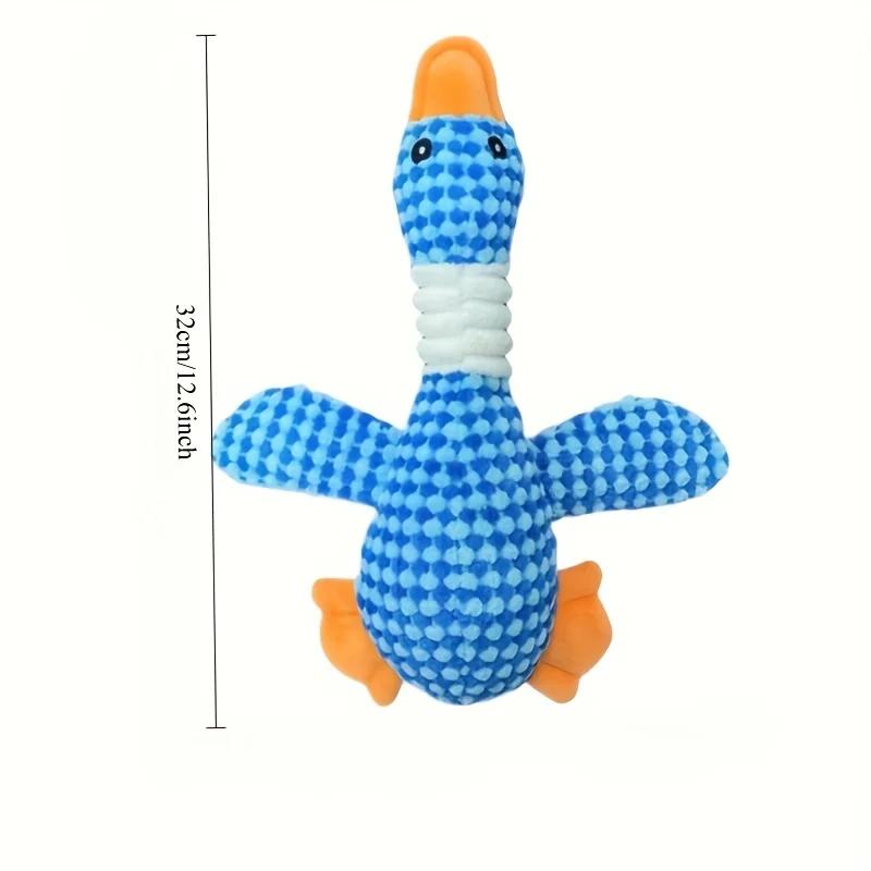 

Durable Bite Resistant Plush Dog Cat Chew Toy, Squeaky Interactive Teeth Grinding Toy for Puppy Kitten, Duck Shape Pet Plaything
