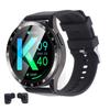 2 in 1 Smart Watch with Earbuds Flip Cover Ultra Thin Metal Case IP67 NFC Function Weather Forecast for Android 4.4 and