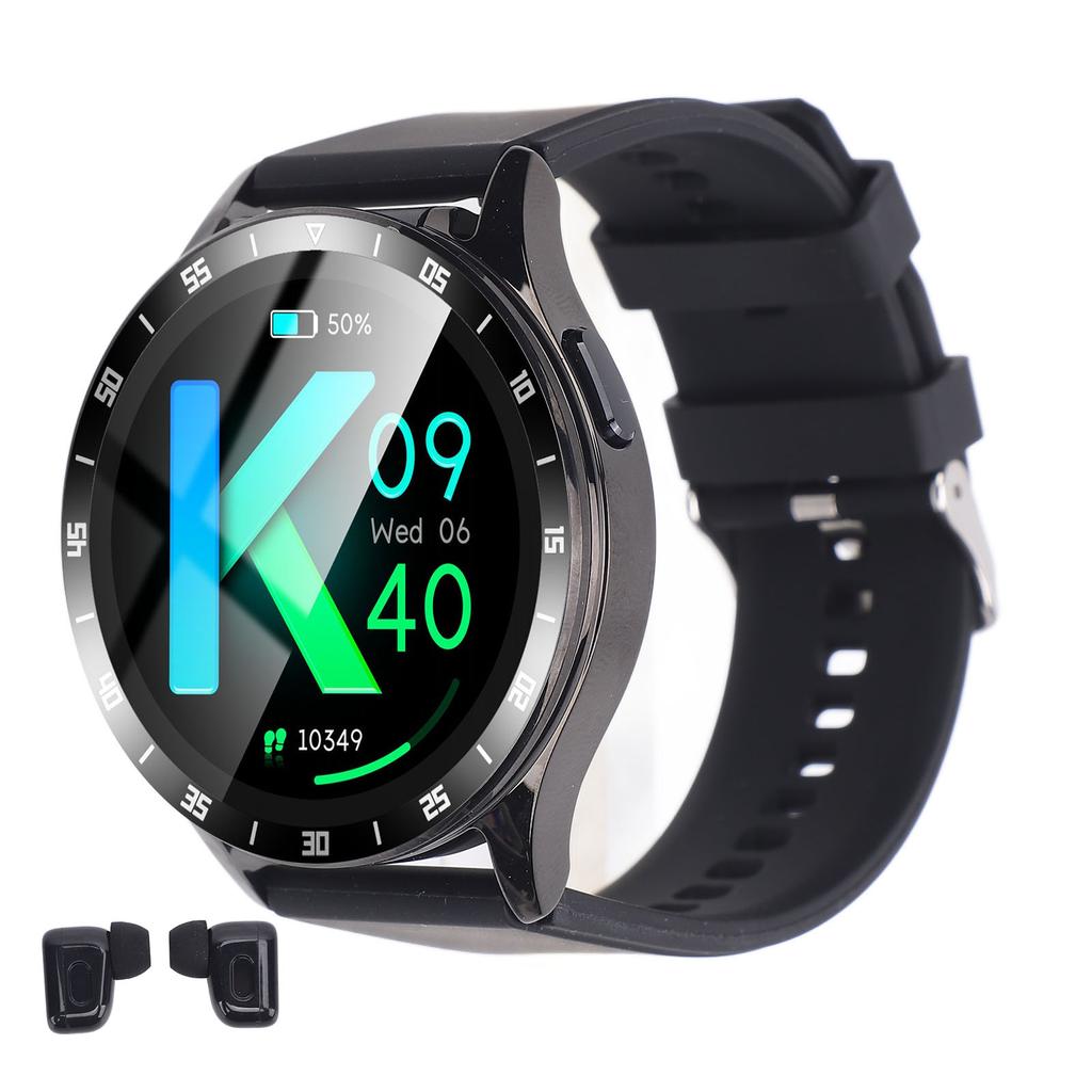 2 in 1 Smart Watch with Earbuds Flip Cover Ultra Thin Metal Case IP67 NFC Function Weather Forecast for Android 4.4 and