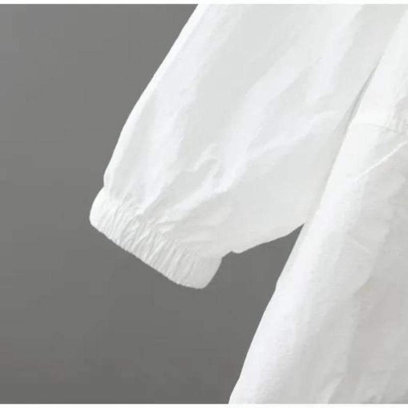 Abbigliamento estivo con protezione solare da donna, cardigan leggero e traspirante, giacca ampia, cappuccio casual da esterno, abbigliamento bianco con protezione solare da donna