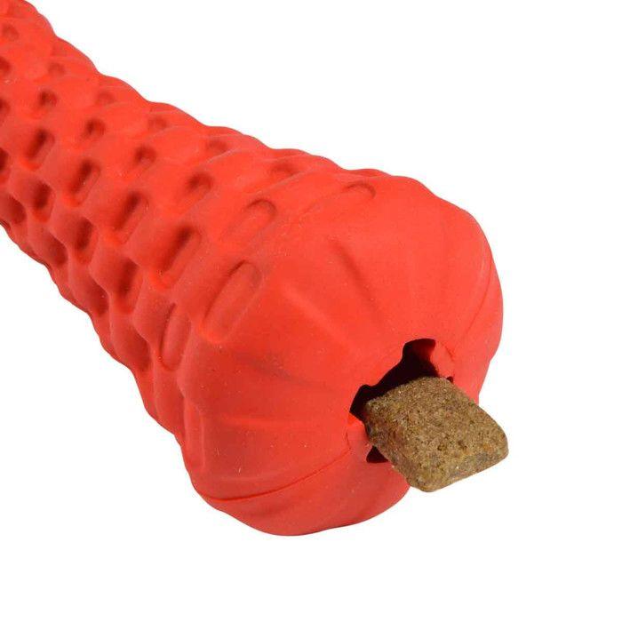 Jouet pour Chien Distributeur "Os" 15cm Rouge
