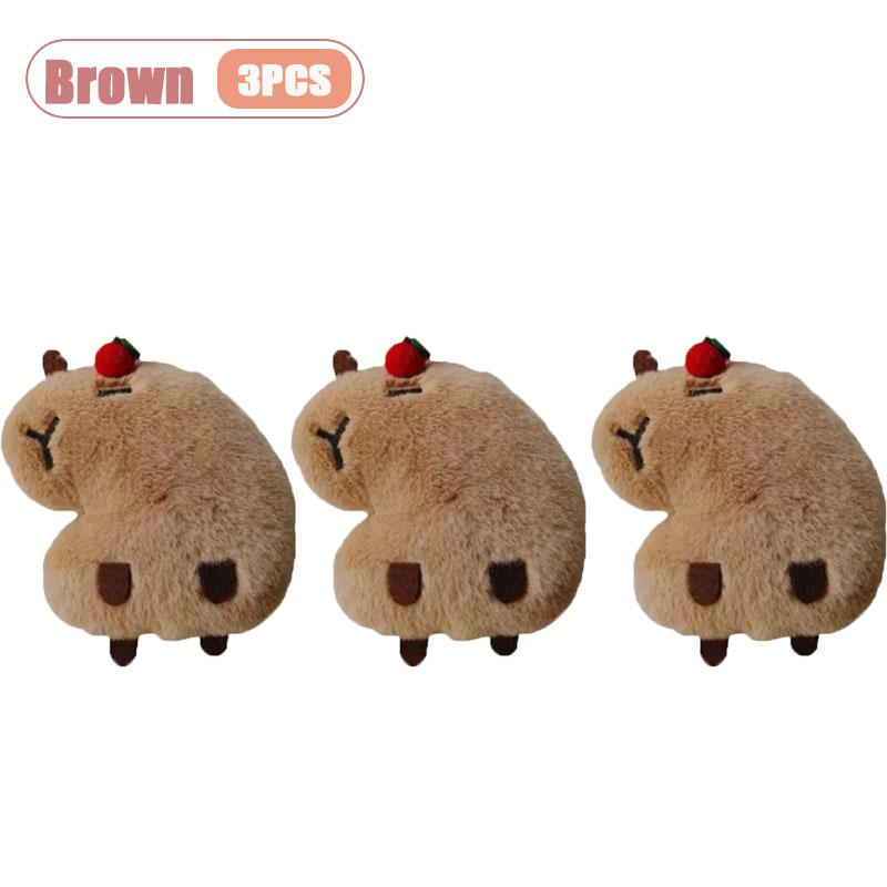 1-10PCS Squeaky Capybara Plush Keychain Cute Animal Toy Capybara Creative Bag Charm Keyring for Backpacks and Purses