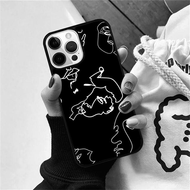 Poster Minimalist Face Artwork Phone Case Cover For iPhone 17 Air 15 16 Pro Max 14 13 12 11 Pro Max Plus Coque