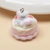 Resin Flocking Cute Three-dimensional Cat Keychain Pendant Car Key Chain Pendant Bag Pendant