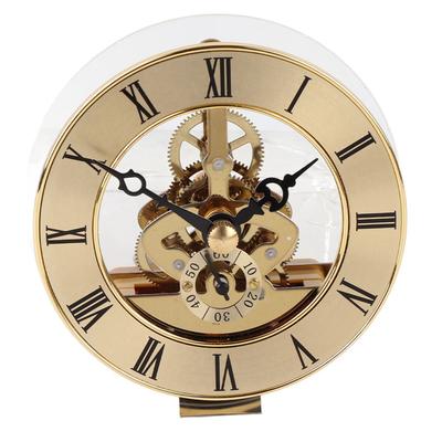 Horloge à quartz intégrée en métal de 86 mm, accessoire de bureau artisanal