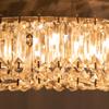 Crystal Chandeliers with Crystal Pendants, 8-Light Ceiling Light for Living Room, Bedroom Dining Room, Silver Tone